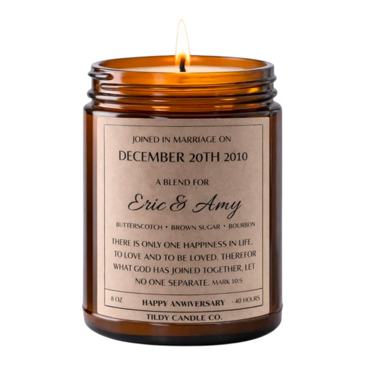 Personalized Wedding Day Candle