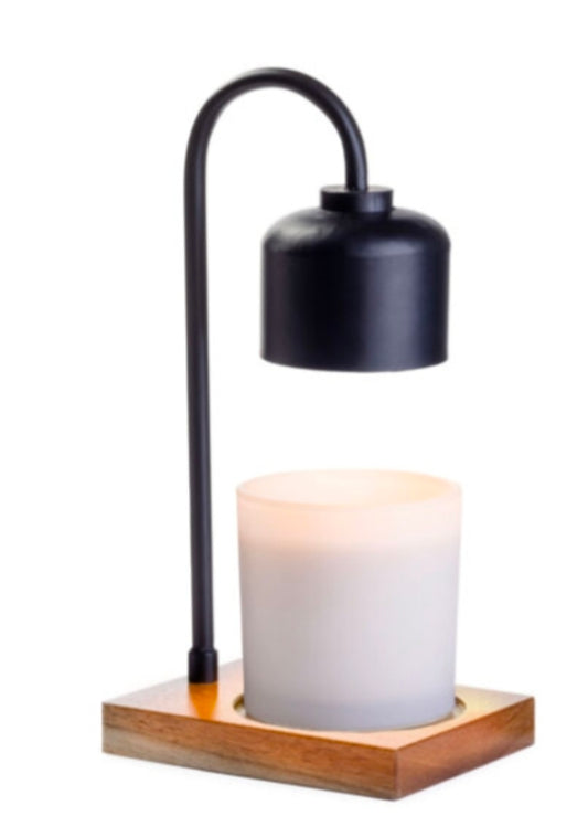 Black & Wood Arched Candle Warmer Lamp