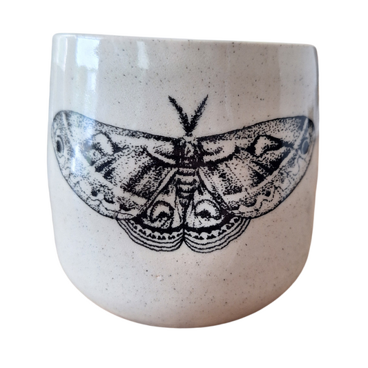 HAND THROWN MOTH WINE CUP CANDLE