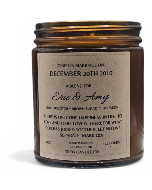 PERSONALIZED WEDDING DAY CANDLE 